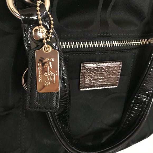 Coach Black Print Handbag w/ Printed Logos - Picture 9 of 9